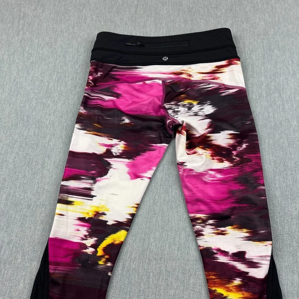 Lululemon Leggings Women 4‎ Pink Black Pace Tight 25